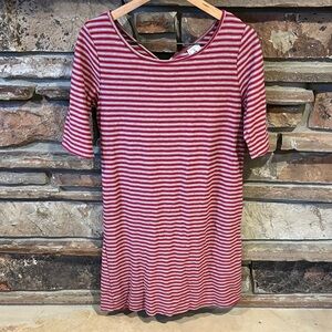 We The Free Frenchie T-Shirt Striped Red and Grey Cotton Mini Dress Free People